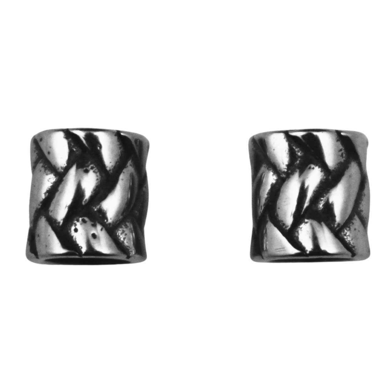 Antique Silver Stone Path Metal Beads 316 Stainless Steel (2 Pack)