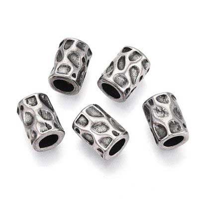 Antique Silver Textured 304 S. S. Bead/Charm (5 Pack) 280-