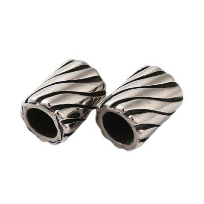 Antique Silver Wide Swirl 304 Stainless Steel Bead (2 Pack) 280-