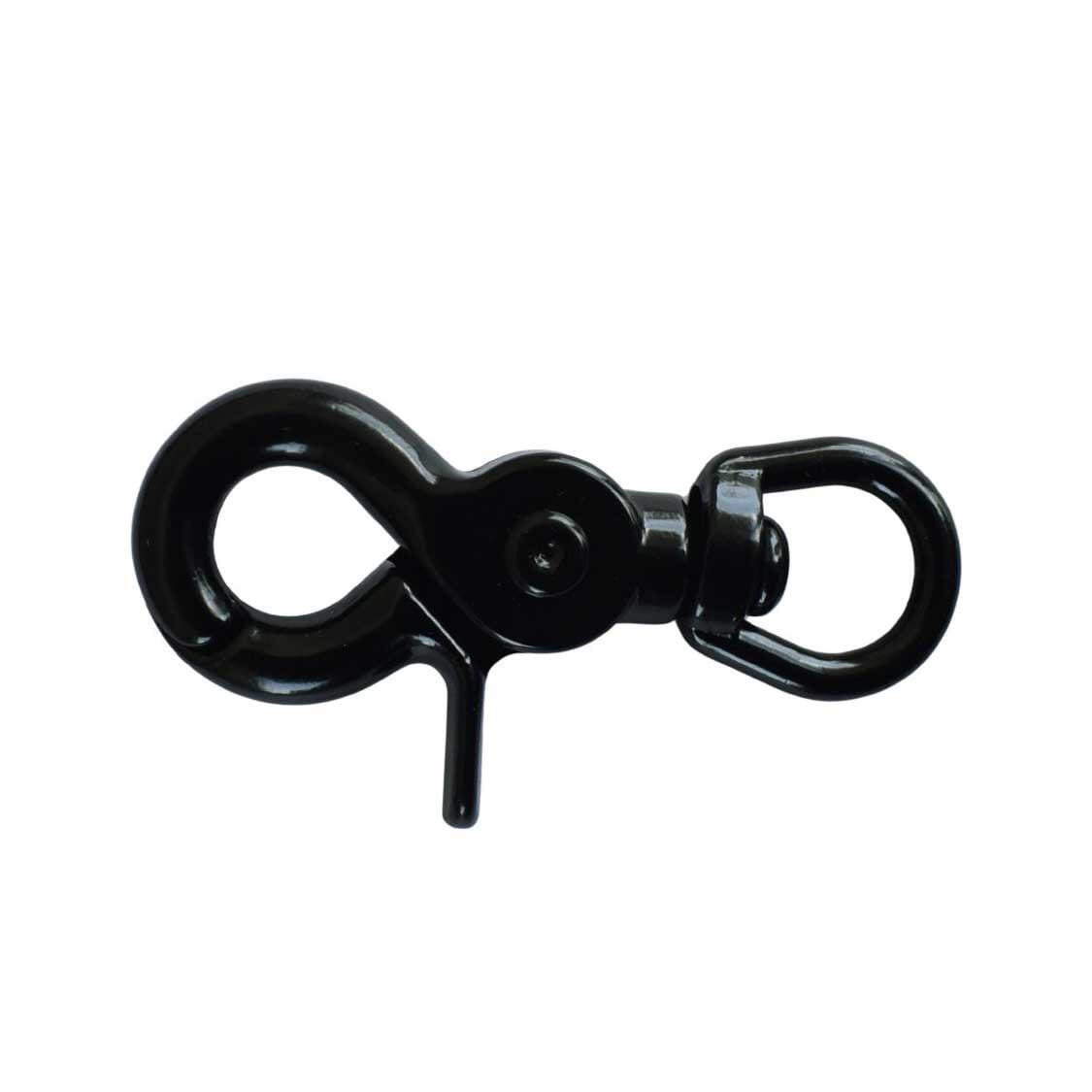 BZ Black 2 1/2" Heavy Trigger Snap Hook 3/8" Round Swivel (1 Pack) Batz
