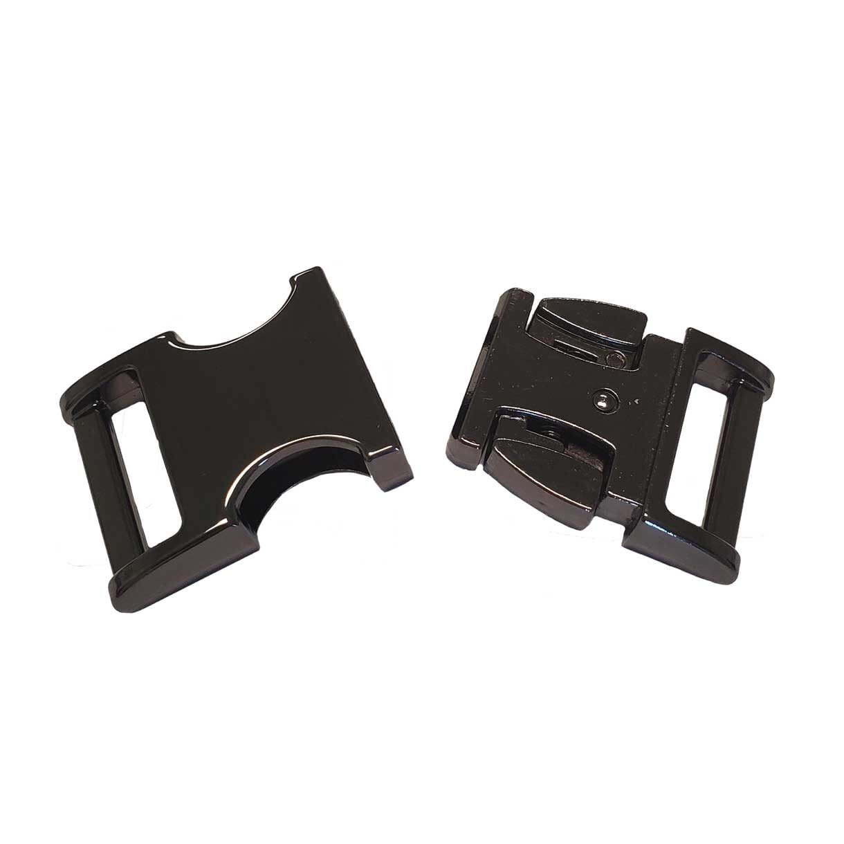 BZ High Polish Black 5/8" Nickel Plated Zinc Side Release Buckle (1 Pack) Batz