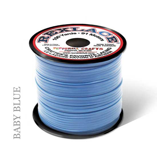 Baby Blue Rexlace Flat Plastic Lacing Spool 100 yd (91 m) Pepperell