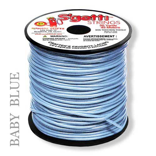 Baby Blue S'getti String Round Hollow Plastic Lacing Spool 50 yd (45 m) Pepperell