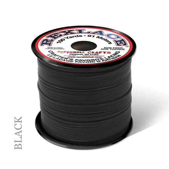Black Rexlace Flat Plastic Lacing Spool 100 yd (91 m) Pepperell