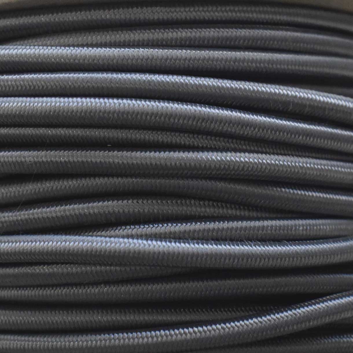 Charcoal Gray Shock/Bungee/Elastic Cord Nylon/Rubber (100 ft) El Wood Braiding Co