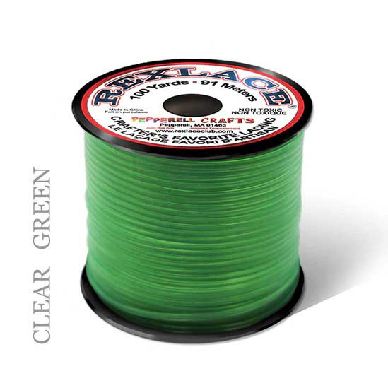 Clear Green Rexlace Flat Plastic Lacing Spool 100 yd (91 m) Pepperell