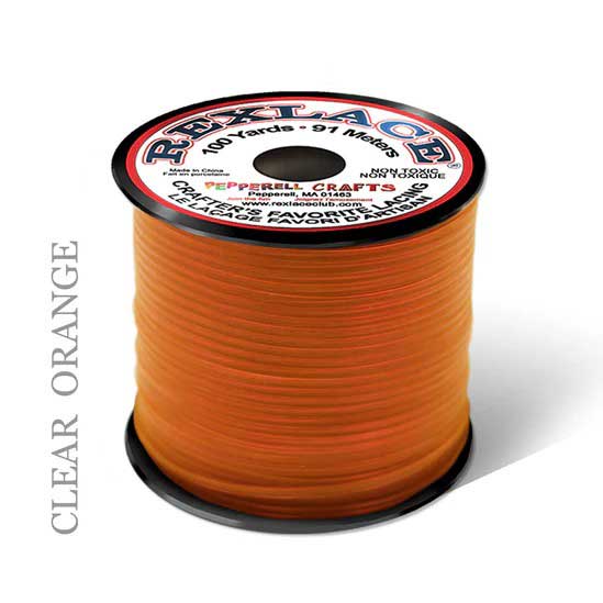 Clear Orange Rexlace Flat Plastic Lacing Spool 100 yd (91 m) Pepperell