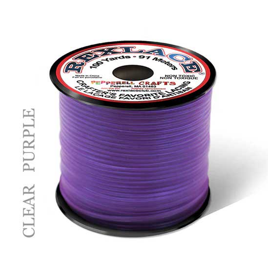 Clear Purple Rexlace Flat Plastic Lacing Spool 100 yd (91 m) Pepperell
