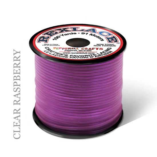 Clear Rasperry Rexlace Flat Plastic Lacing Spool 100 yd (91 m) Pepperell
