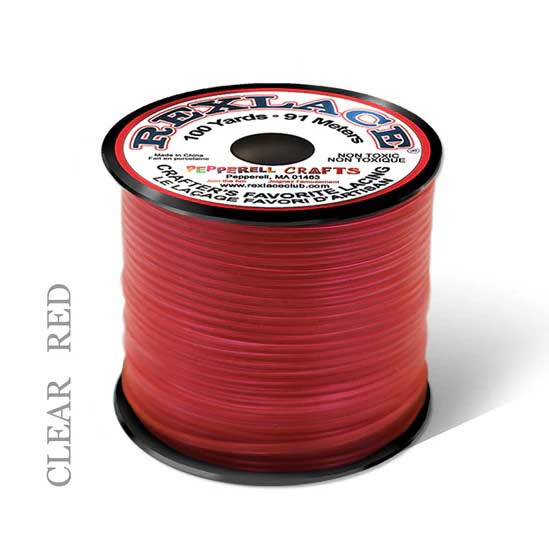 Clear Red Rexlace Flat Plastic Lacing Spool 100 yd (91 m) Pepperell