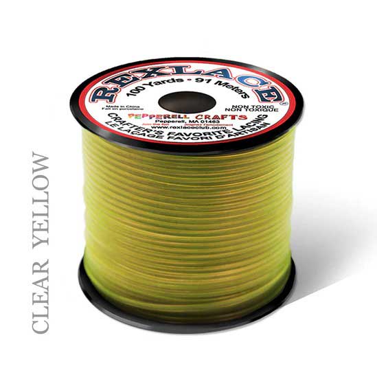 Clear Yellow Rexlace Flat Plastic Lacing Spool 100 yd (91 m) Pepperell