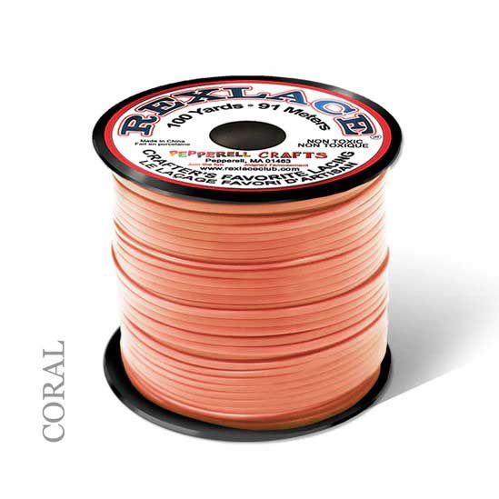 Coral Rexlace Flat Plastic Lacing Spool 100 yd (91 m) Pepperell