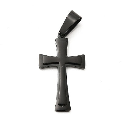 Cross Pendant 304 Stainless Steel Electrophoresis Black (1 Pack) 280-