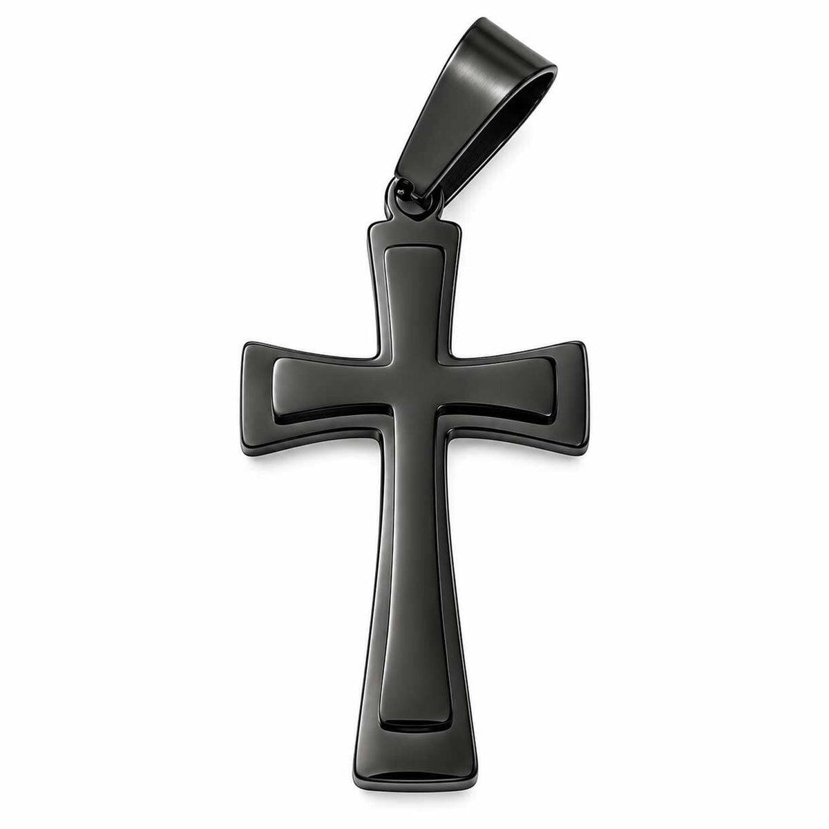 Cross Pendant 304 Stainless Steel Electrophoresis Black (1 Pack) 280-
