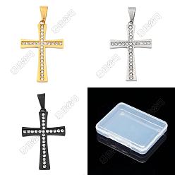 Cross Pendants 3 Pcs 3 Colors 304 Stainless Steel (One-3 Pack) 280-