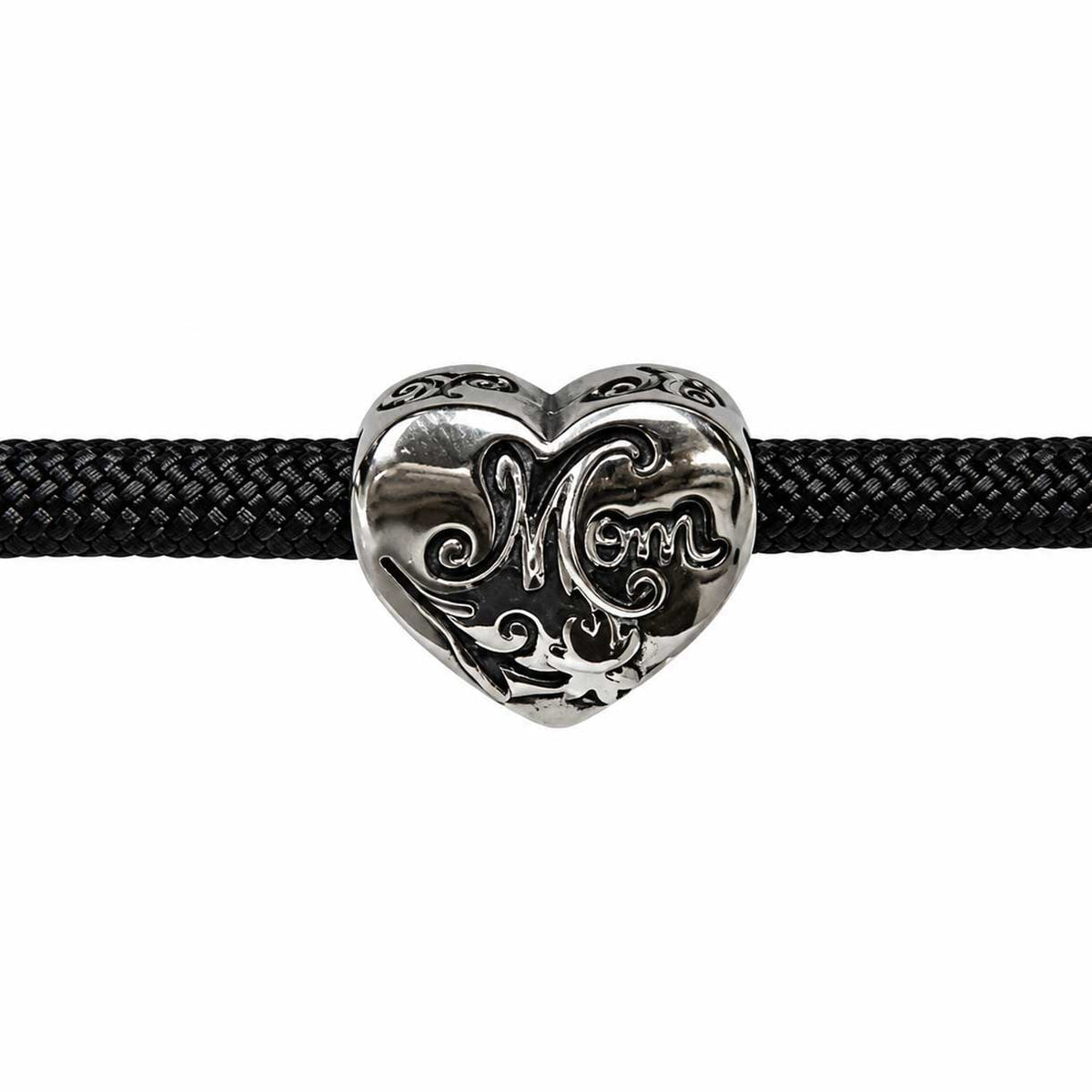 Cursive Mom Heart Bead (5 Pack) China