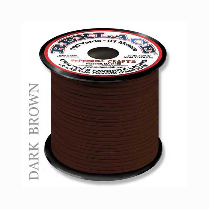 Dark Brown Rexlace Flat Plastic Lacing Spool 100 yd (91 m) Pepperell