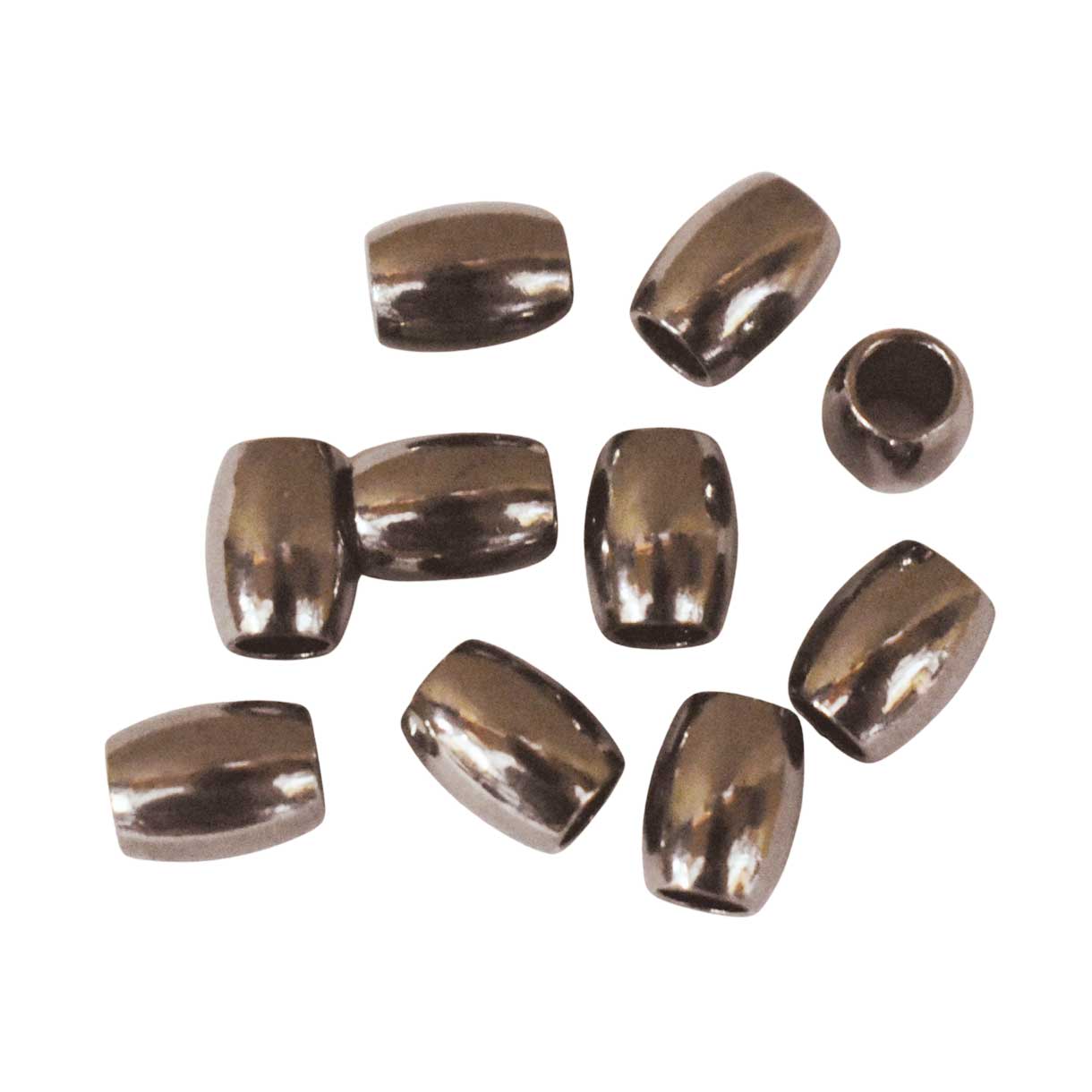 Dark Silver Barrel Bead (10 Pack) China