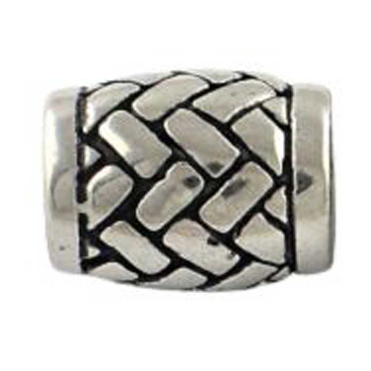 Drum Herringbone Metal Barrel Beads (2 Pack) 280-