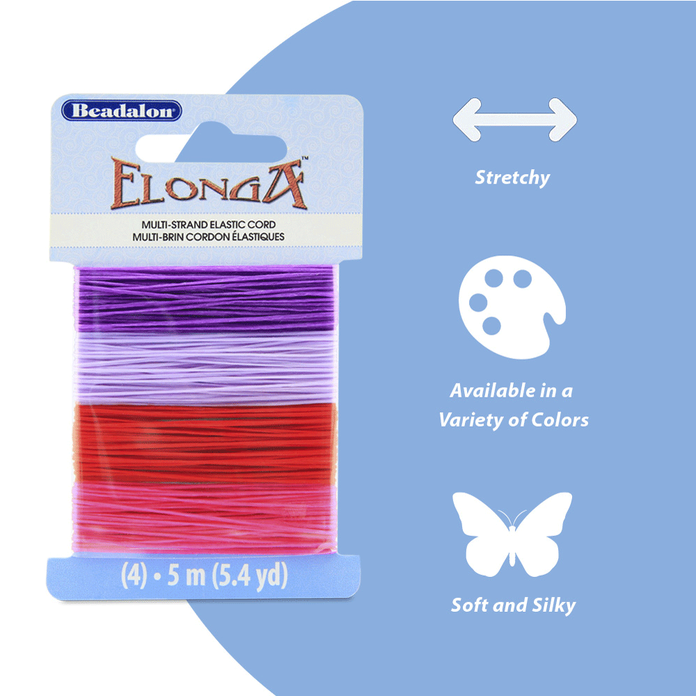 0.30 mm (.012") White Elonga Elastic Stretch/Bungee Cord 25 m (82 ft) Beadalon
