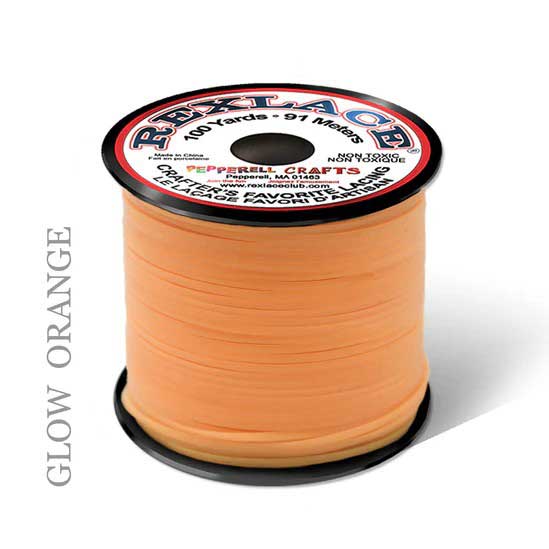Glow Orange Rexlace Flat Plastic Lacing Spool 100 yd (91 m) Pepperell
