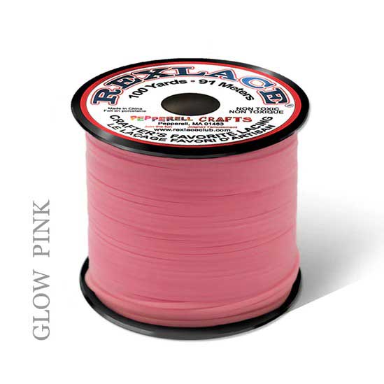 Glow Pink Rexlace Flat Plastic Lacing Spool 100 yd (91 m) Pepperell