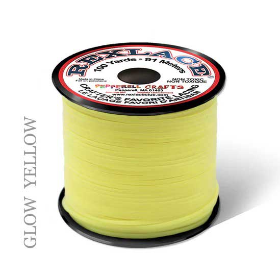Glow Yellow Rexlace Flat Plastic Lacing Spool 100 yd (91 m) Pepperell