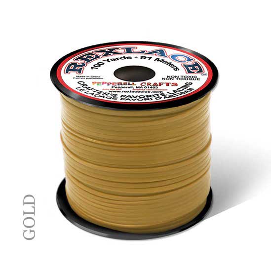 Gold Rexlace Flat Plastic Lacing Spool 100 yd (91 m) Pepperell