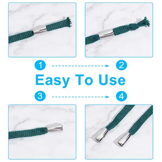4-7 mm Gunmetal Alloy Cord Ends/Caps (10 Pack) 280-