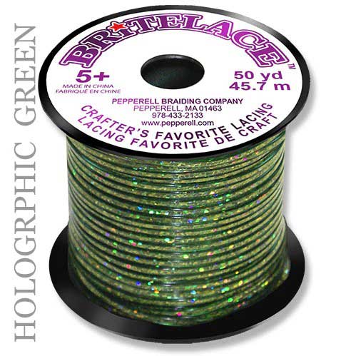 Holographic Green Rexlace Flat Plastic Lacing Spool 50 yd (45.72 m) Pepperell