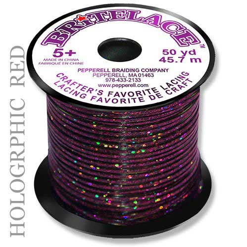 Holographic Red Rexlace Flat Plastic Lacing Spool 50 yd (45.72 m) Pepperell