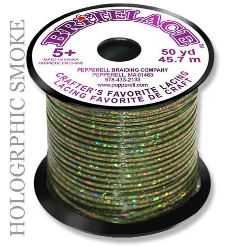 Holographic Smoke Rexlace Flat Plastic Lacing Spool 50 yd (45.72 m) Pepperell