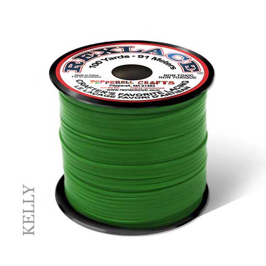 Kelly Green Rexlace Flat Plastic Lacing Spool 100 yd (91 m) Pepperell