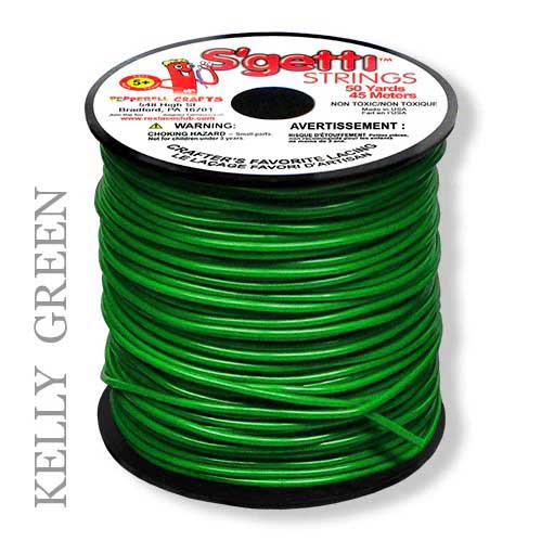Kelly Green S'getti String Round Hollow Plastic Lacing Spool 50 yd (45 m) Pepperell
