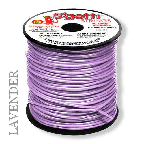 Lavender S'getti String Round Hollow Plastic Lacing Spool 50 yd (45 m) Pepperell