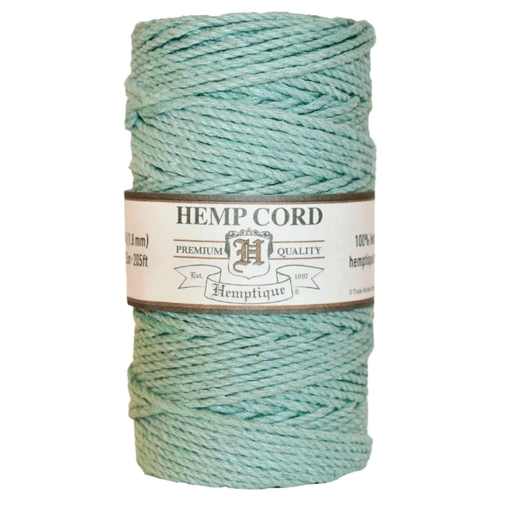 1.8 mm (5/64") Light Green Hemp Twine/Cord Spool 62.5 m (205 ft) Hemptique