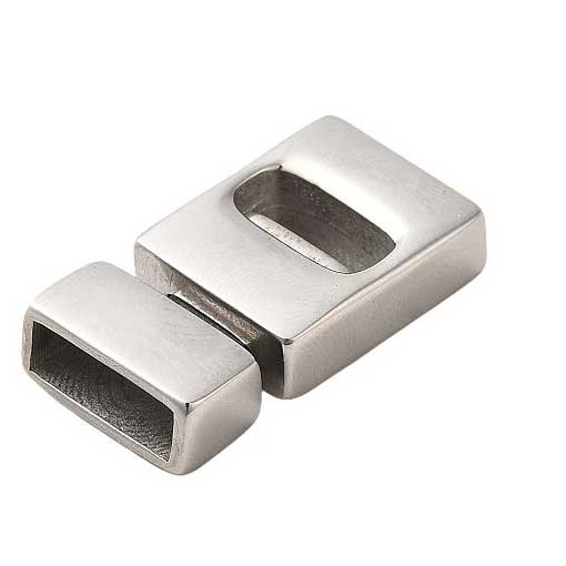Locking Silver Magnetic Clasps 304 SS Glue In Ends 4x13 mm (1 Pack) 280-