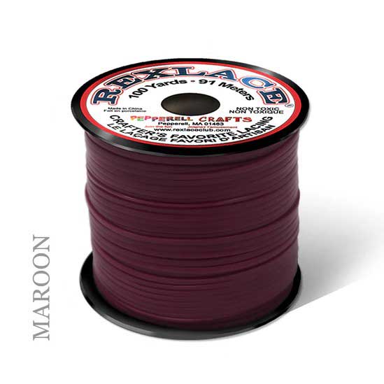 Maroon Rexlace Flat Plastic Lacing Spool 100 yd (91 m) Pepperell