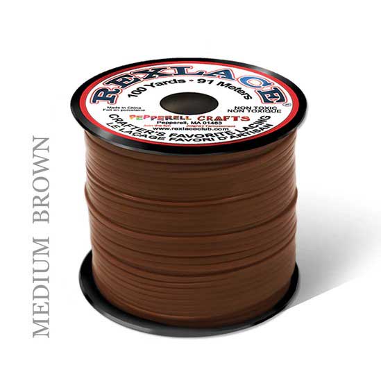 Medium Brown Rexlace Flat Plastic Lacing Spool 100 yd (91 m) Pepperell