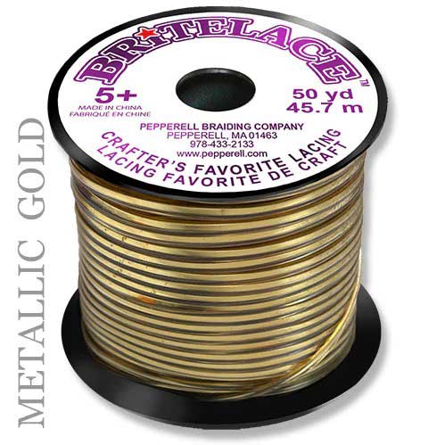 Metallic Gold Rexlace Flat Plastic Lacing Spool 50 yd (45.72 m) Pepperell