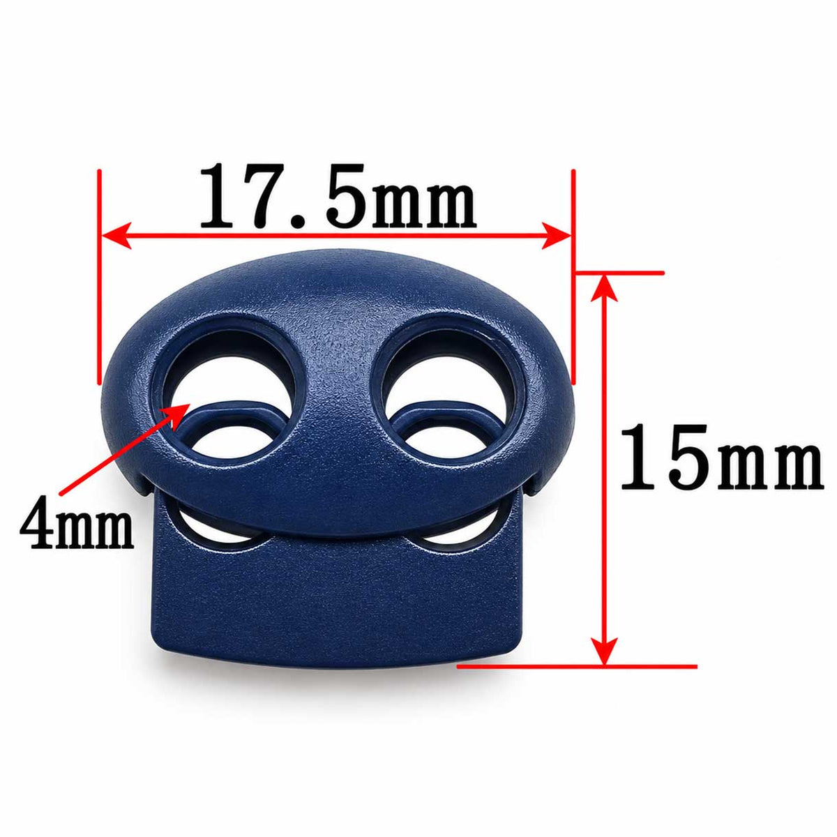 Midnight Blue Zinc Alloy Oval Two Hole Cord Lock/Stop (5 Pack) paracordwholesale