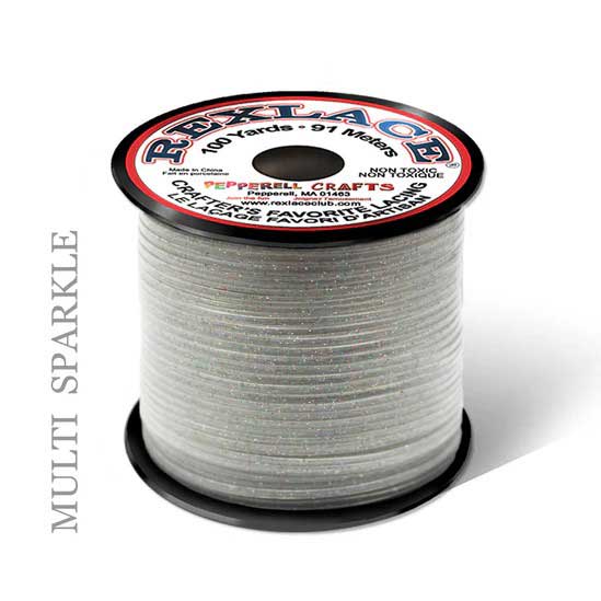 Multi Sparkle Rexlace Flat Plastic Lacing Spool 100 yd (91 m) Pepperell