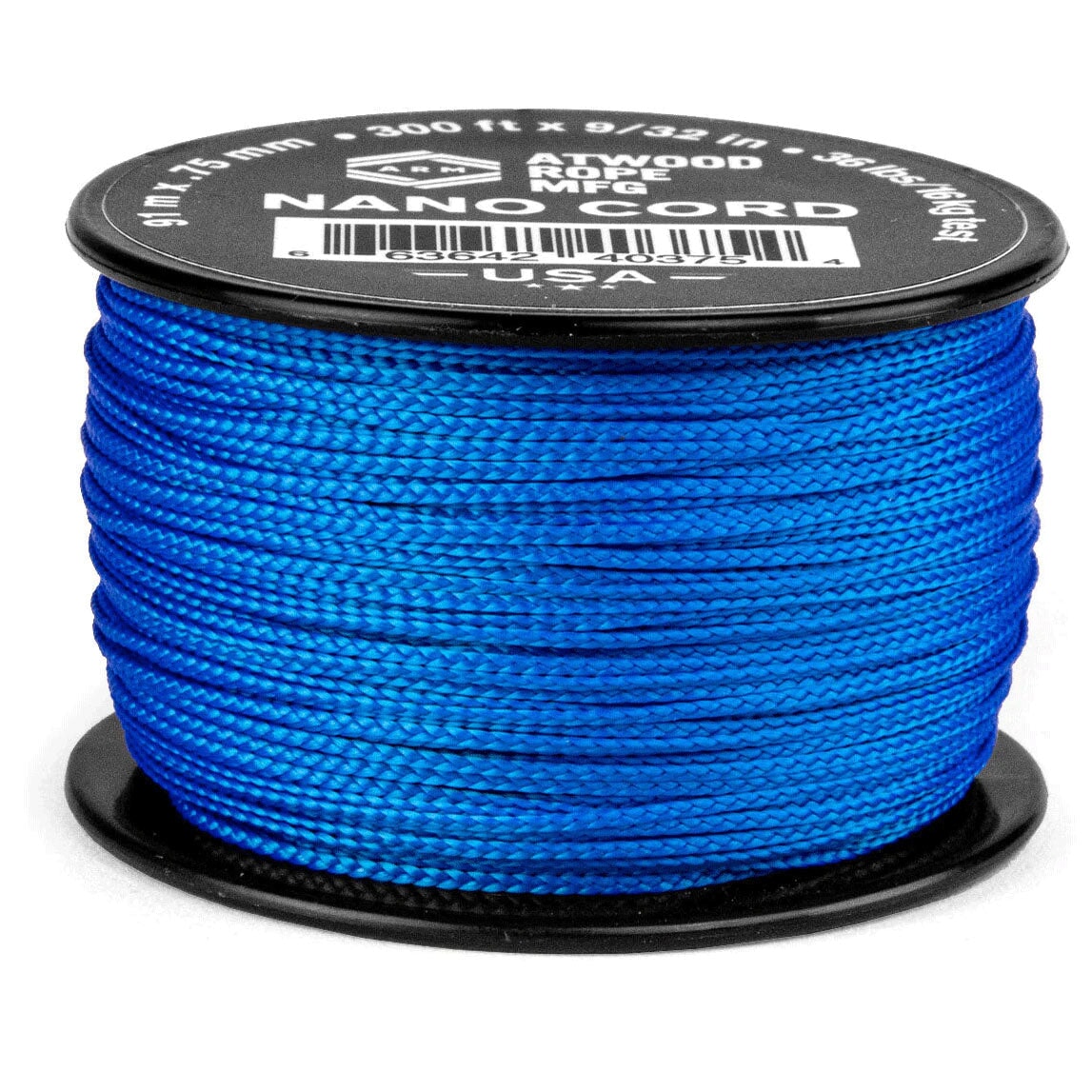 0.75 mm (1/32") Nano Cord Blue Polyester Made in the USA (300 ft) Atwood Rope MFG