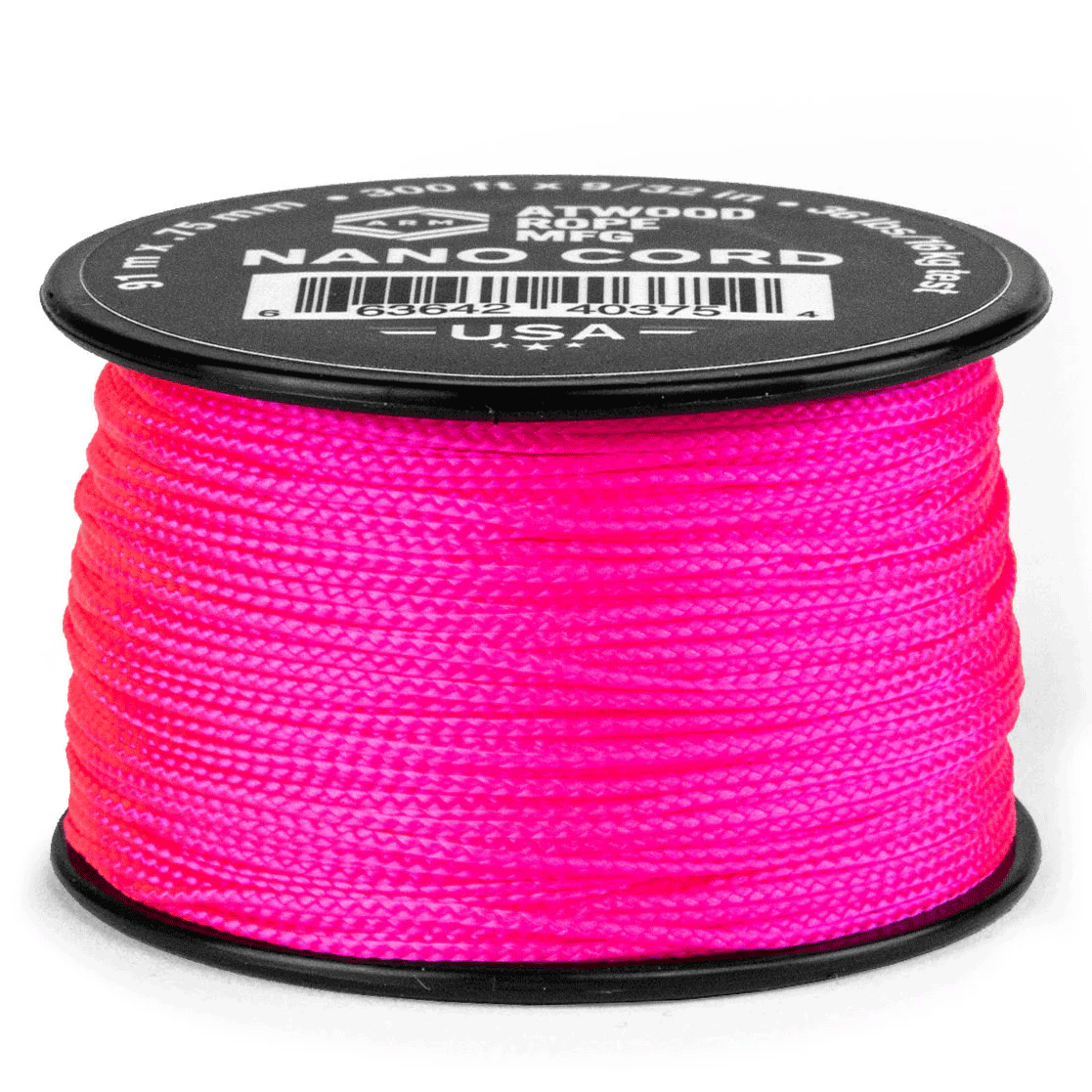 0.75 mm (1/32") Nano Cord Hot Pink Polyester Made in the USA (300 ft) Atwood Rope MFG