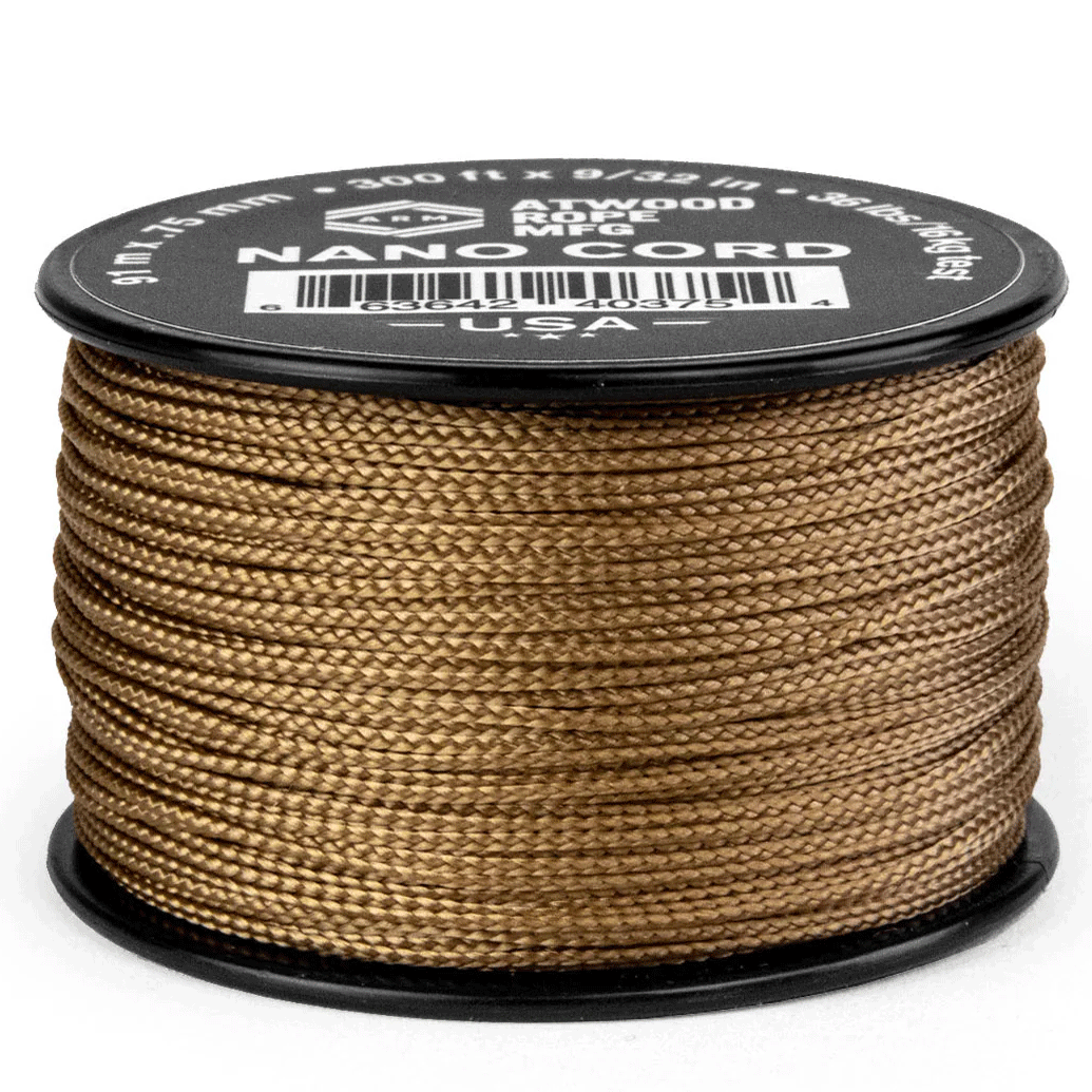 0.75 mm (1/32") Nano Cord Tan Polyester Made in the USA (300 ft) Atwood Rope MFG
