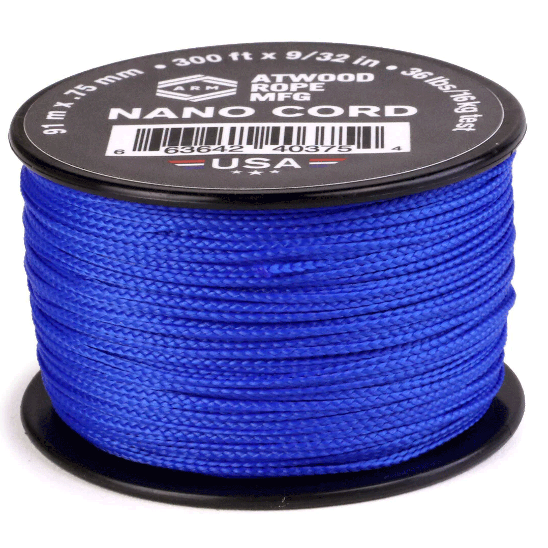 0.75 mm (1/32") Nano Cord Ultra Marine Blue Polyester Made in the USA (300 ft) Atwood Rope MFG