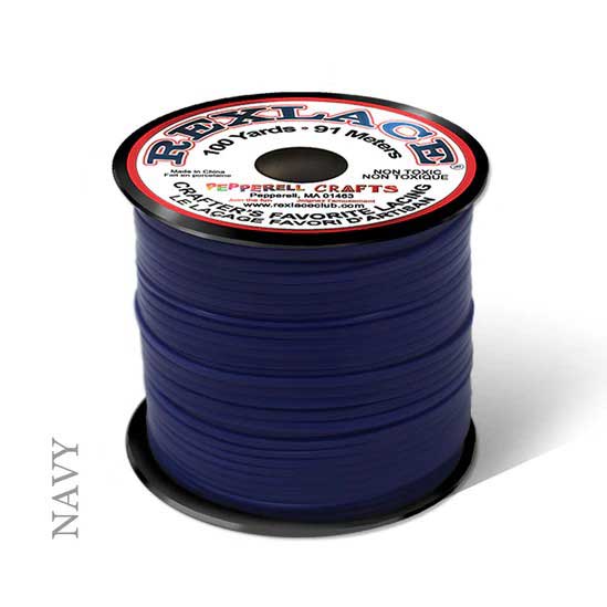 Navy Blue Rexlace Flat Plastic Lacing Spool 100 yd (91 m) Pepperell