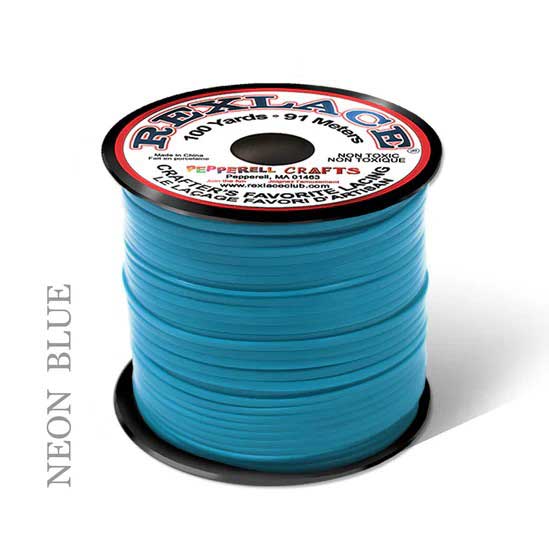 Neon Blue Rexlace Flat Plastic Lacing Spool 100 yd (91 m) Pepperell