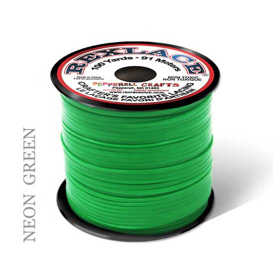 Neon Green Rexlace Flat Plastic Lacing Spool 100 yd (91 m) Pepperell