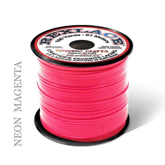 Neon Magenta Rexlace Flat Plastic Lacing Spool 100 yd (91 m) Pepperell